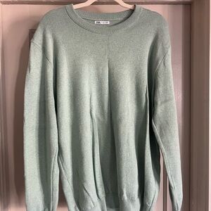 Zara Men's Green Sweater size L 100% cotton